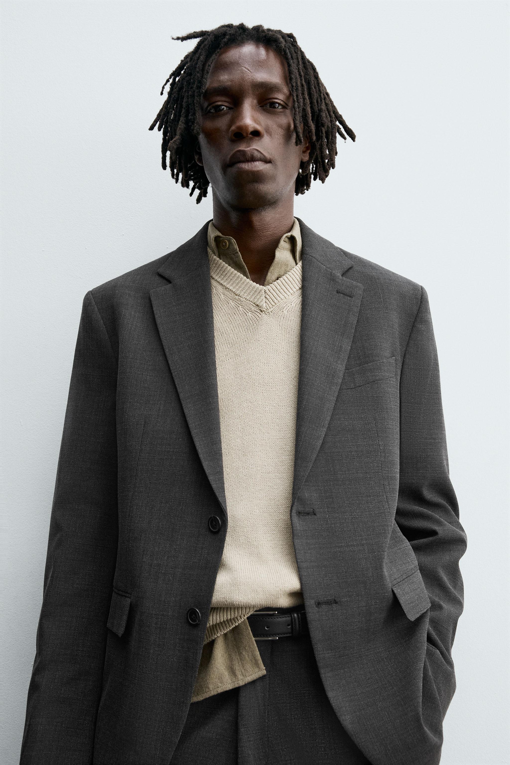 TEXTURED SUIT BLAZER